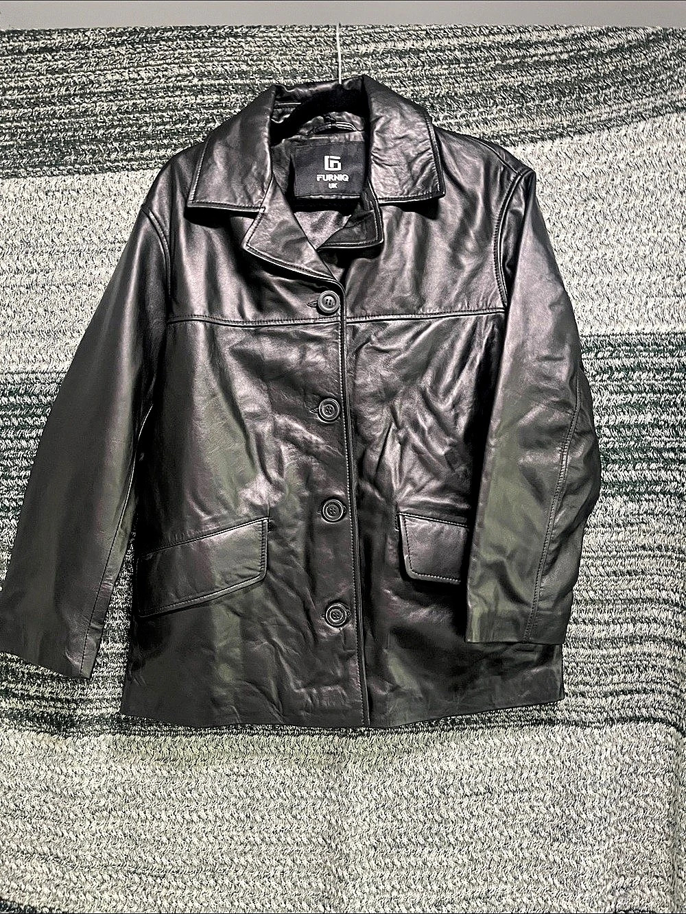 Furniq UK Small Leather Jacket in Black Size Small NWT